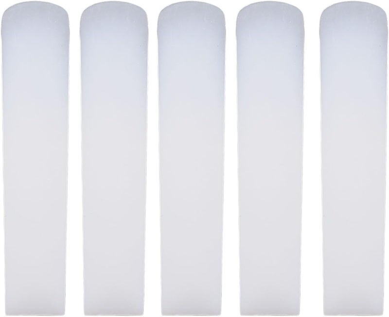 NOENNULL Saxophone Reeds Set, 5Pcs Tenor Saxophone Reeds 2.5 Bb Resin Tenor Sax Reeds with Plastic Box for Beginners Professionals (White) - Image 1